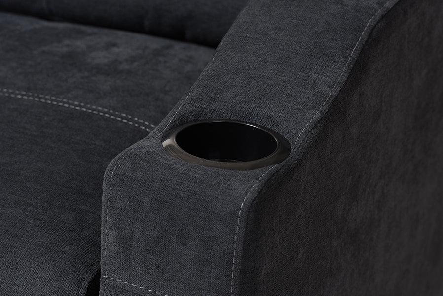Wholesale Interiors Sectional Sofas - Lianna Modern And Contemporary Dark Grey Fabric Upholstered Sectional Sofa