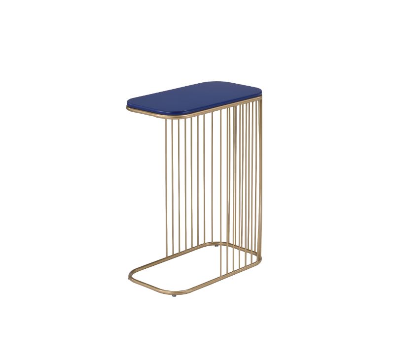 ACME Side & End Tables - ACME Aviena Accent Table, Blue & Gold Finish