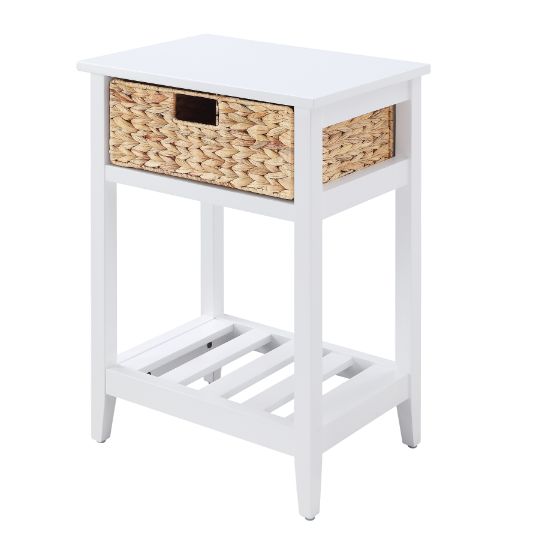 ACME Side & End Tables - ACME Chinu Accent Table, White & Natural Finish