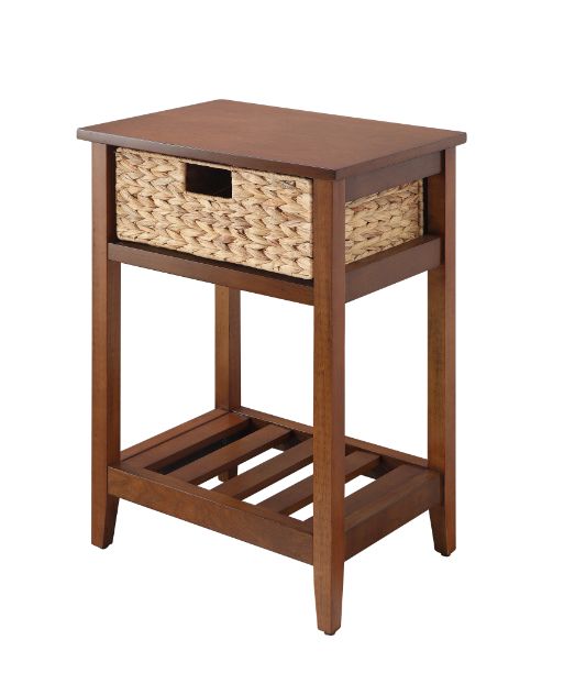 ACME Side & End Tables - ACME Chinu Accent Table, Walnut & Natural Finish