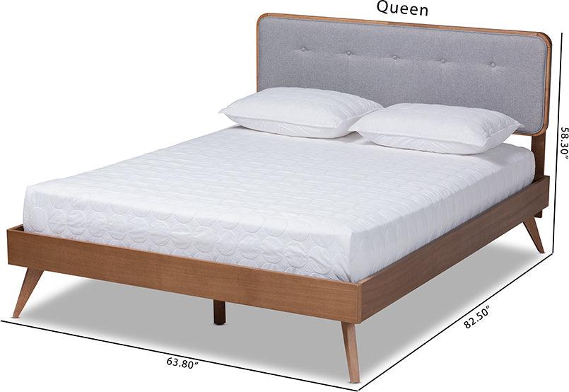 Wholesale Interiors Beds - Dilara Full Bed Gray & Walnut