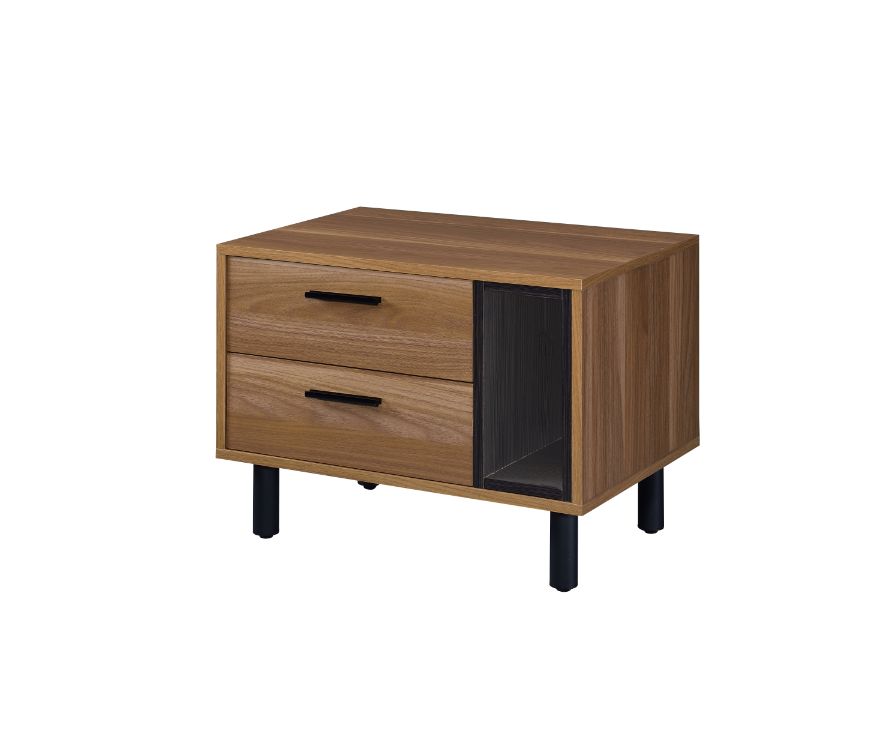 ACME Side & End Tables - ACME Trolgar Accent Table, Brown Oak & Black Finish