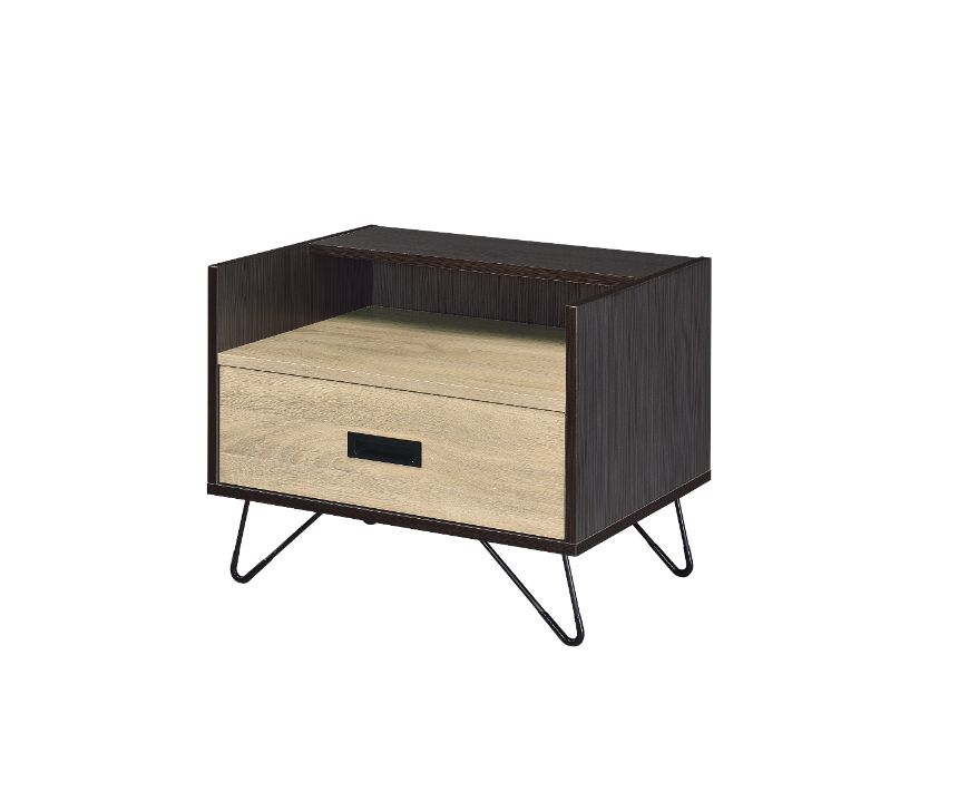 ACME Side & End Tables - ACME Melkree Accent Table, Oak & Black Finish