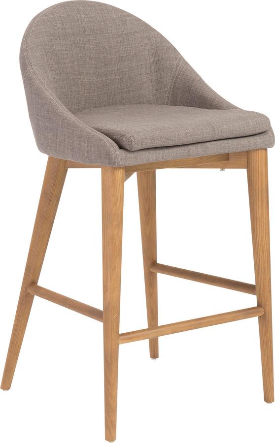 Euro Style Barstools - Baruch Counter Stool in Dark Gray with Walnut Legs
