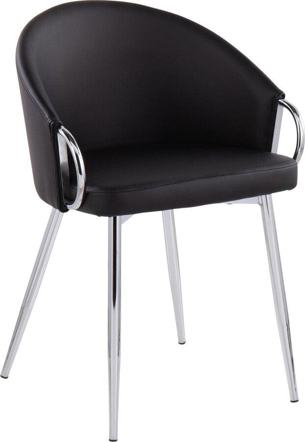 Lumisource Accent Chairs - Claire Chair 29.5" Silver Metal & Black PU