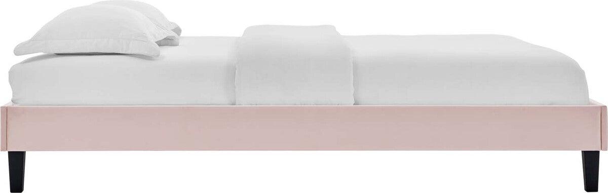 Modway Beds - Colette Full Performance Velvet Platform Bed Pink