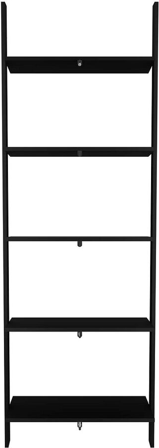 Manhattan Comfort Bookcases & Display Units - Cooper 5-Shelf Floating Ladder Bookcase in Black