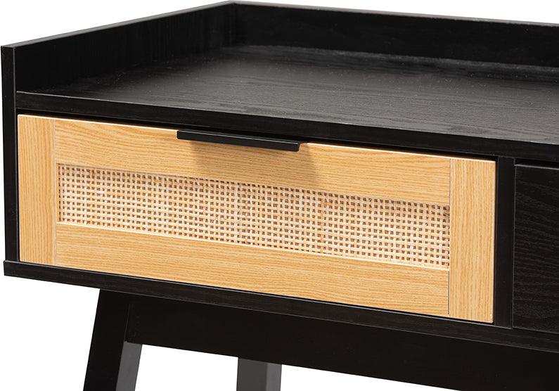 Wholesale Interiors Consoles - Kalani Two-Tone Espresso Brown and Natural Brown Finished Wood 2-Drawer Console Table