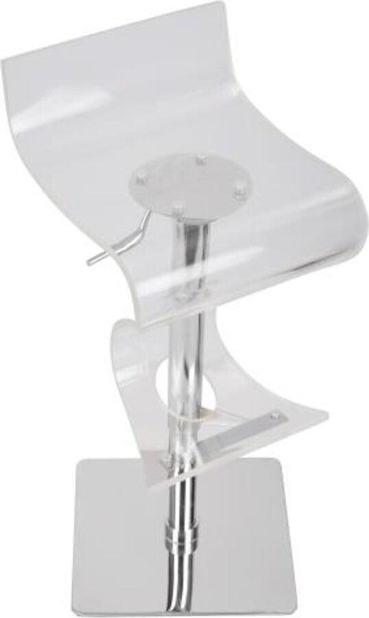 Lumisource Barstools - Viva Contemporary Adjustable Barstool with Swivel in Clear Acrylic