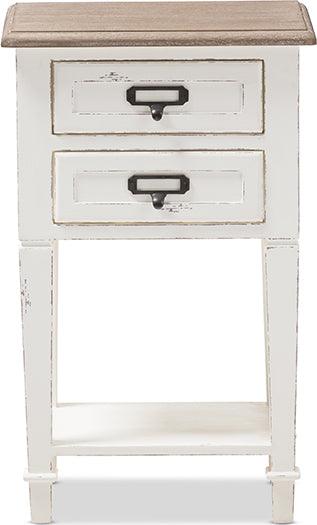 Wholesale Interiors Nightstands & Side Tables - Dauphine Nightstand White & Natural