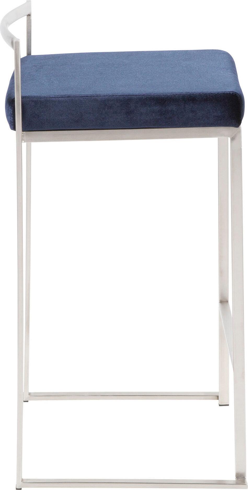 Lumisource Barstools - Fuji Stacker Counter Stool & Blue (Set of 2)