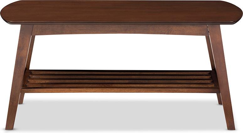 Wholesale Interiors Coffee Tables - Sacramento Mid-century Modern Scandinavian Style Dark Walnut Coffee Table