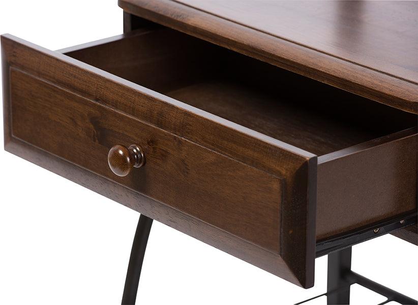 Wholesale Interiors Nightstands & Side Tables - Jevenci Vintage Industrial Black Finished Metal Nightstand