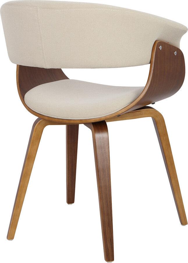 Lumisource Dining Chairs - Vintage Mod Mid-Century Modern Dining/Accent Chair in Walnut and Cream