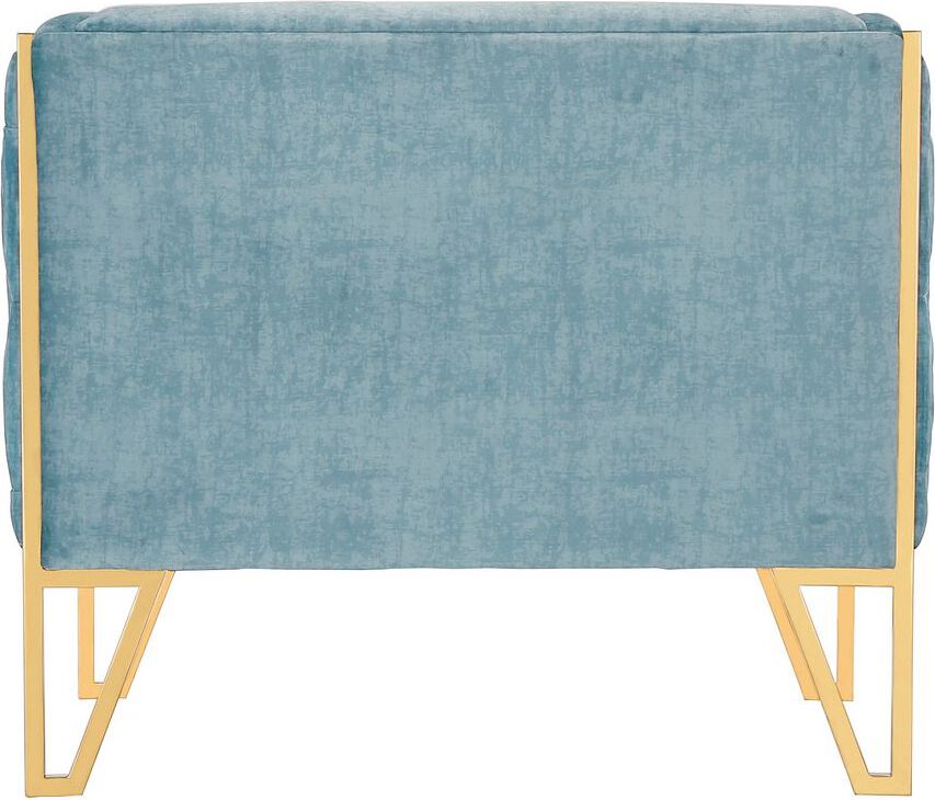 Manhattan Comfort Accent Chairs - Vector Accent Chair in Ocean Blue and Gold