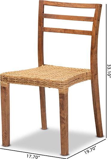 Wholesale Interiors Dining Chairs - Arthur Mid-Century Modern Walnut Brown 2-Piece Dining Chair Set