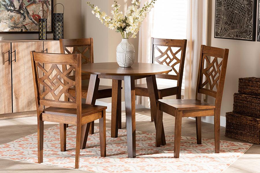 Wholesale Interiors Dining Sets - Rava Walnut Brown Finished Wood 5-Piece Dining Set