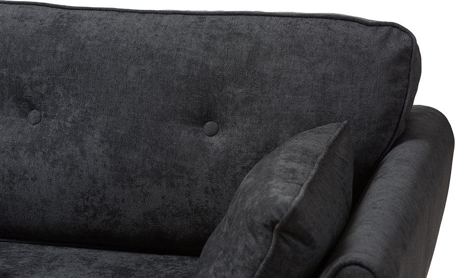 Wholesale Interiors Sofas & Couches - Miranda Mid-Century Modern Dark Grey Fabric Upholstered Sofa