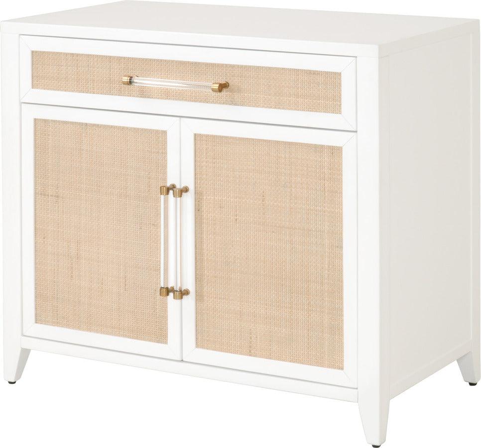 Essentials For Living Chest of Drawers - Holland Media Chest Matte White, Natural, Brushed Brass