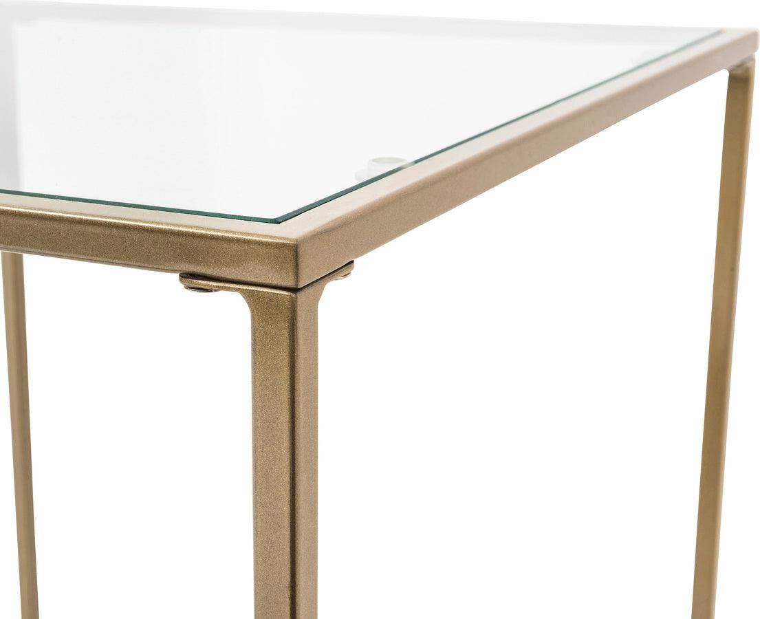 Euro Style Side & End Tables - Arvi 18" Square Side Table Clear & Brass
