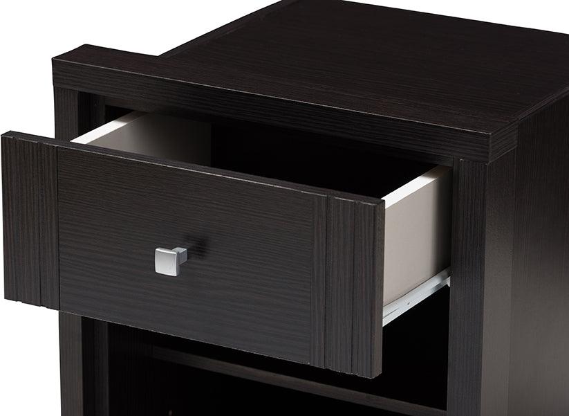 Wholesale Interiors Nightstands & Side Tables - Danette Nightstand Wenge Dark Brown