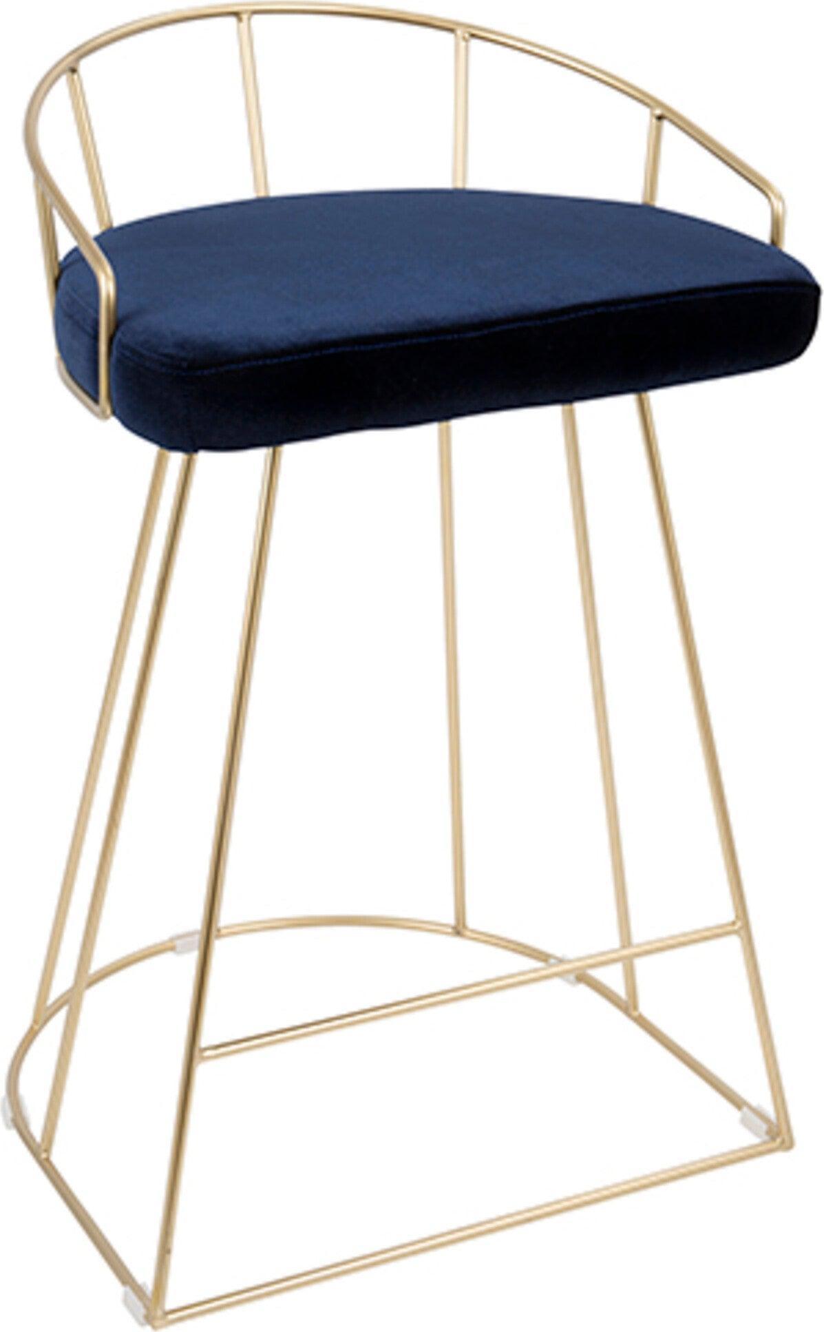 Lumisource Barstools - Canary Counter Stool Gold & Blue (Set of 2)