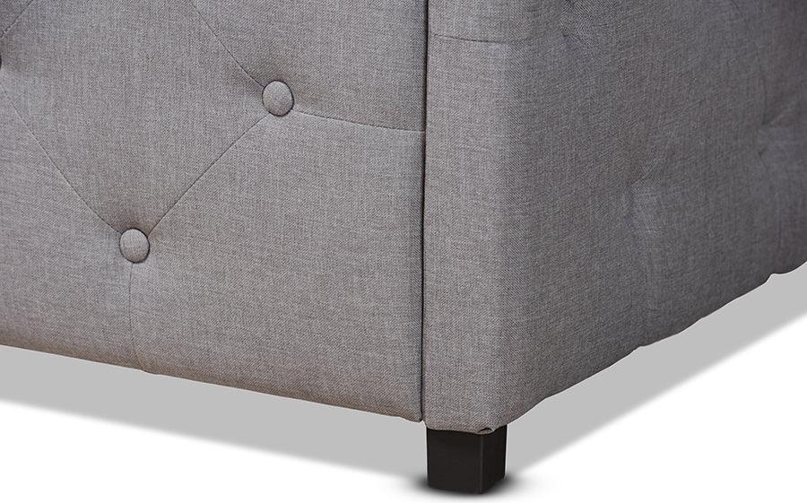 Wholesale Interiors Daybeds - Becker Modern Grey Fabric Upholstered Queen Size Daybed