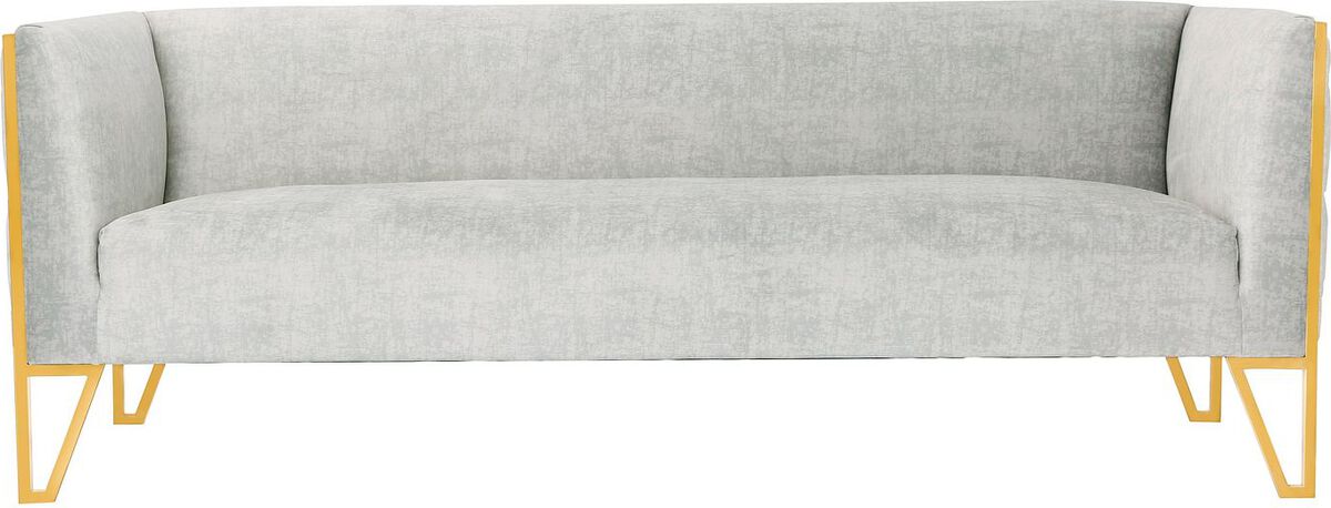 Manhattan Comfort Sofas & Couches - Vector 81.5 in. Gray & Gold Velvet 3-Seat Sofa