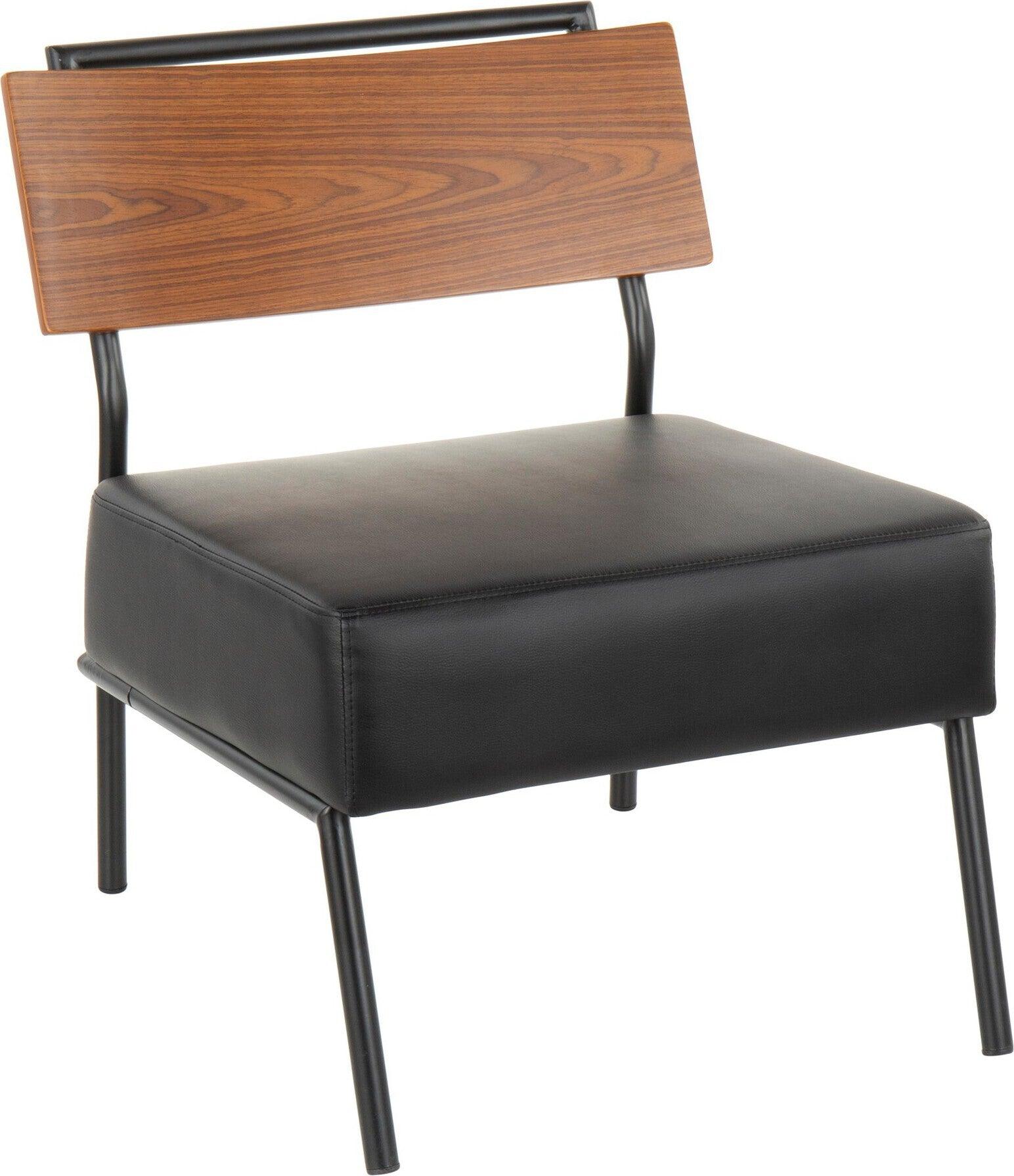 Lumisource Accent Chairs - Fiji Accent Chair Black & Walnut