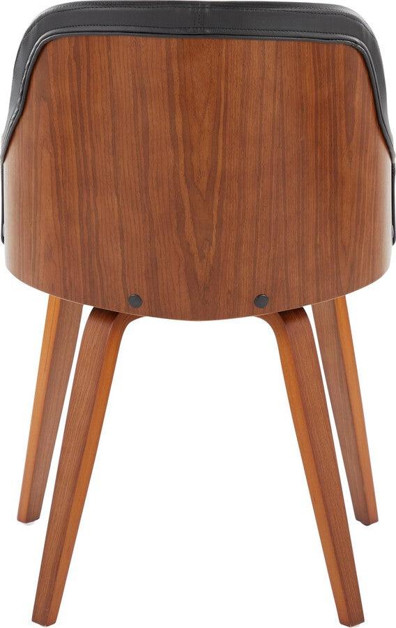 Lumisource Dining Chairs - Bacci Dining/Accent Chair In Walnut Wood & Black Faux Leather