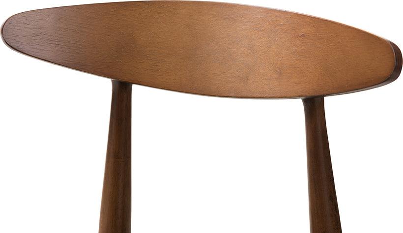 Wholesale Interiors Barstools - Flora Mid-Century Modern Black Faux Leather Upholstered Walnut Finished Counter Stool
