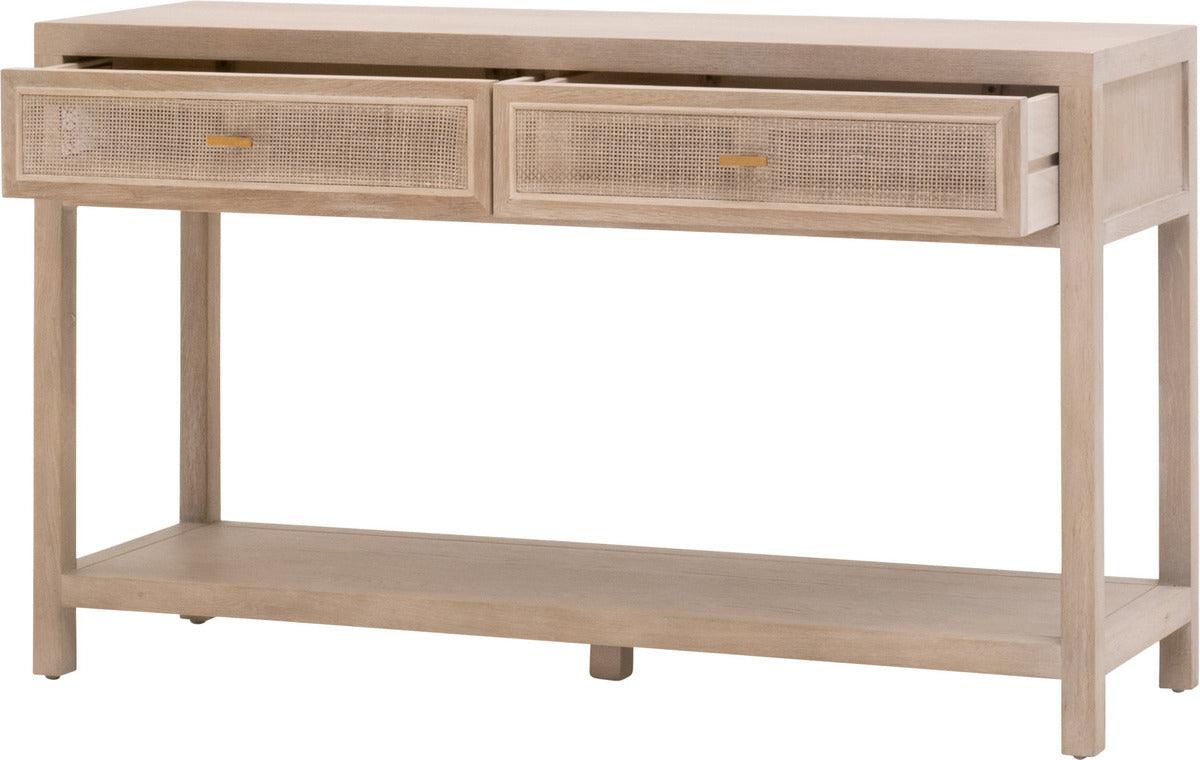 Essentials For Living Consoles - Cane 2-Drawer Entry Console Smoke Gray Oak