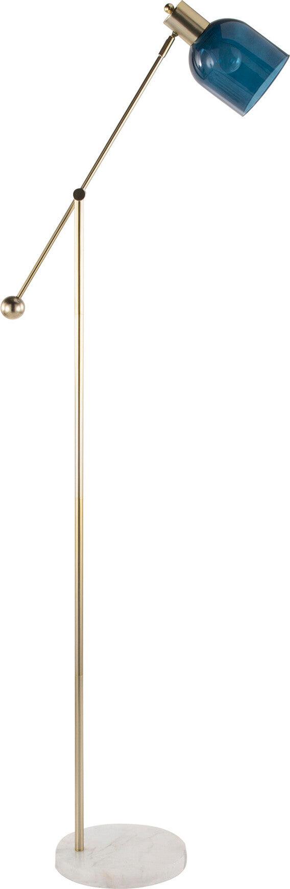 Lumisource Floor Lamps - Marcel Floor Lamp White Marble & Gold