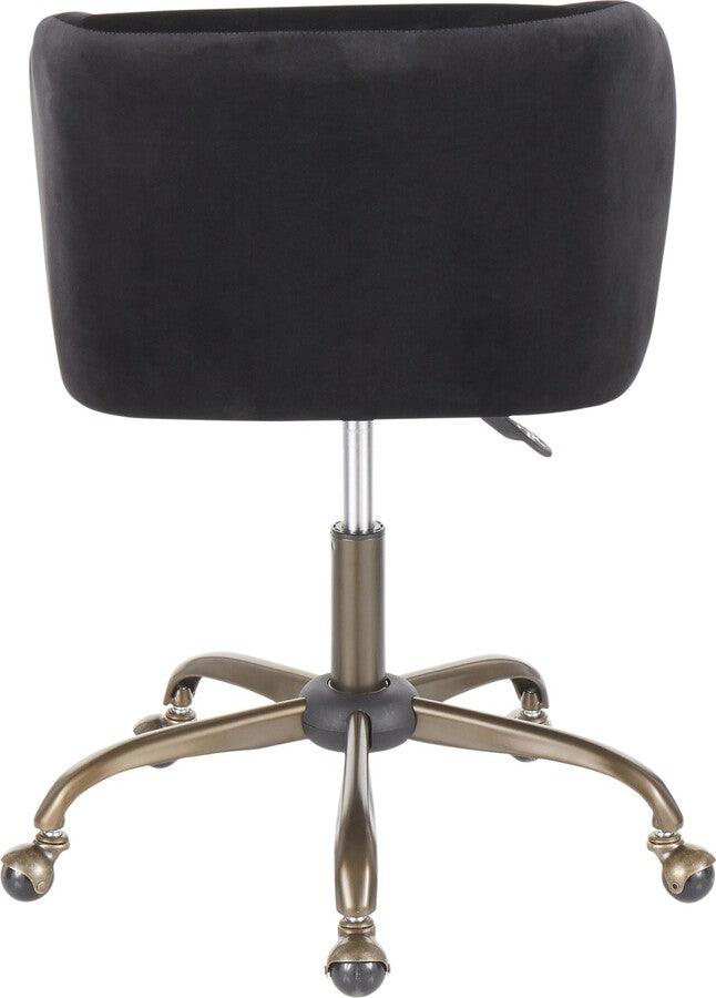 Lumisource Task Chairs - Fran Contemporary Task Chair in Black Velvet