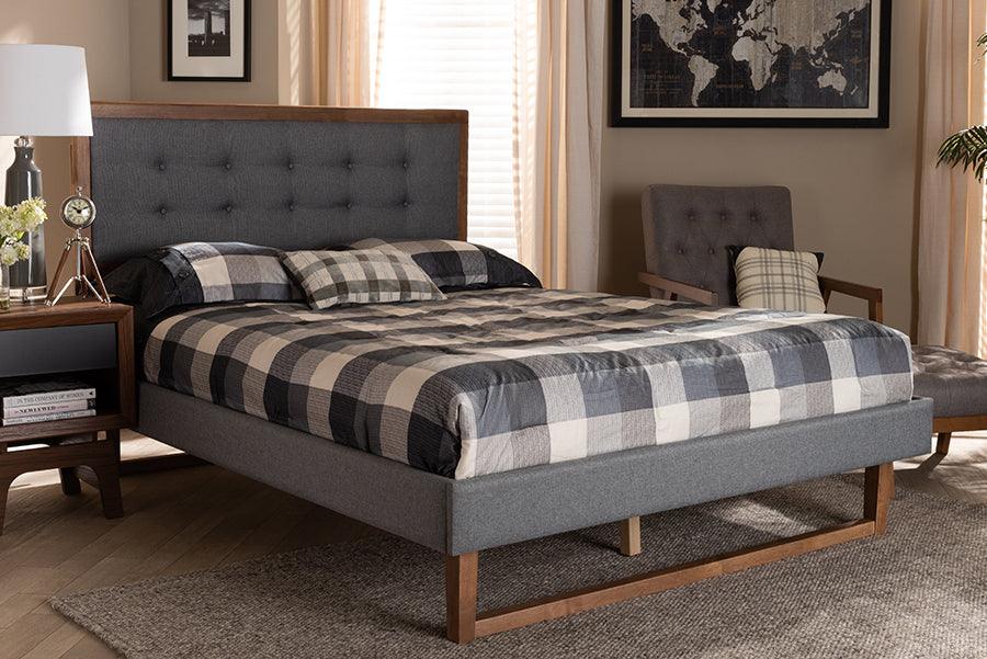 Wholesale Interiors Beds - Emele King Bed Dark Gray & Ash walnut