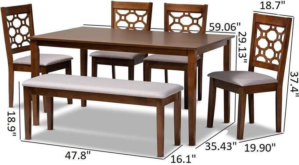 Wholesale Interiors Dining Sets - Gabriel Dining Set For 5 Brown & Gray