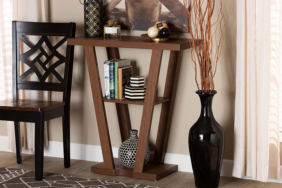 Wholesale Interiors Consoles - Boone Walnut Brown Finished Wood Console Table