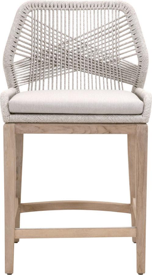 Essentials For Living Outdoor Barstools - Loom Outdoor Counter Stool Gray Teak