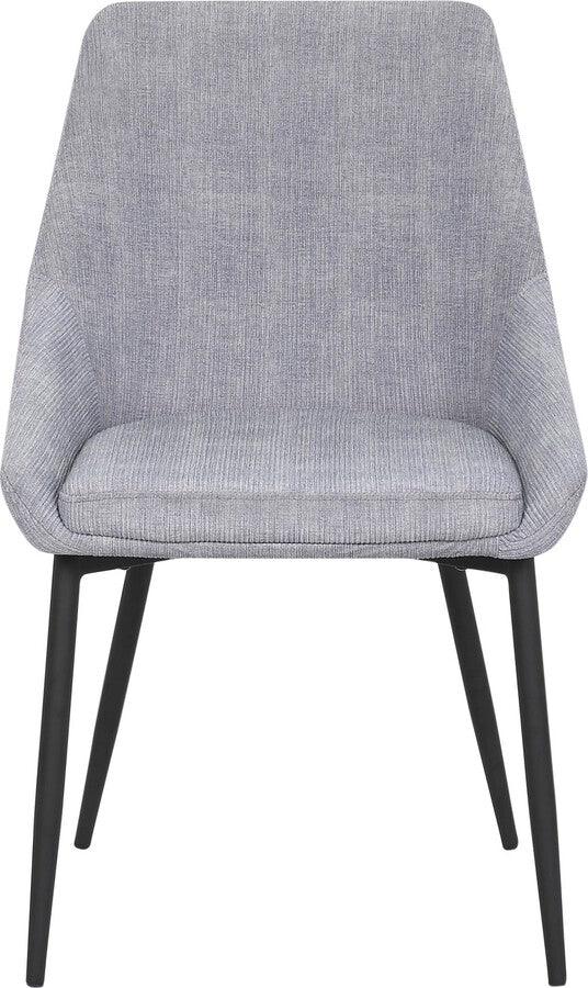 Lumisource Dining Chairs - Diana Contemporary Chair in Black Metal & Grey Corduroy Fabric - Set of 2