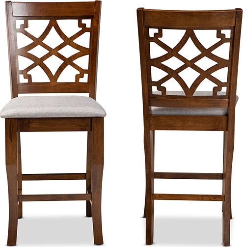 Wholesale Interiors Barstools - Nisa Bar Stool Gray & Walnut Brown (Set of 2)