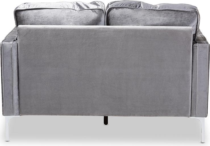 Wholesale Interiors Loveseats - Clara Velvet Loveseat Gray