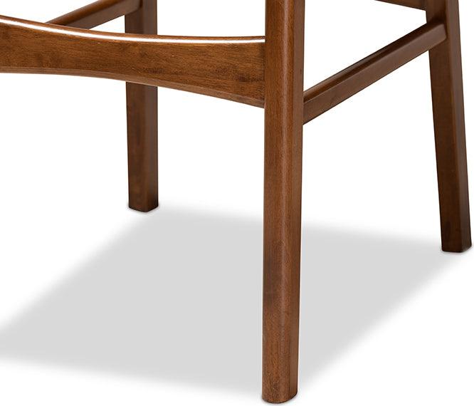 Wholesale Interiors Barstools - Katya Grey Fabric Upholstered and Walnut Brown Finished Wood 2-Piece Bar Stool Set