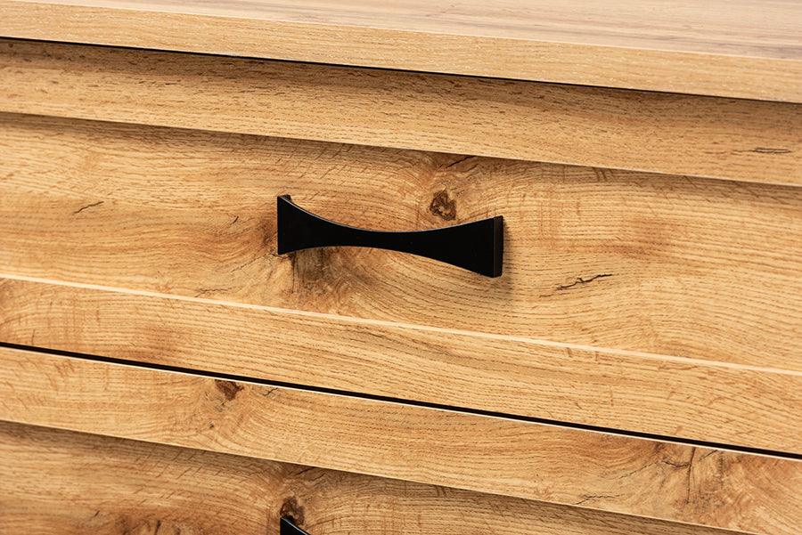 Wholesale Interiors Chest of Drawers - Colburn Oak Brown Finished Wood 5-Drawer Tallboy Storage Chest