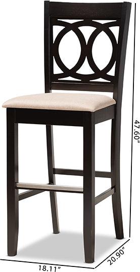 Wholesale Interiors Barstools - Carson Espresso Brown Finished Wood 2-Piece Bar Stool Set