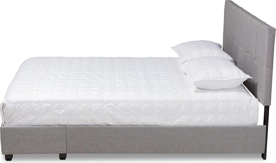 Wholesale Interiors Beds - Netti Upholstered Queen Bed Light Gray