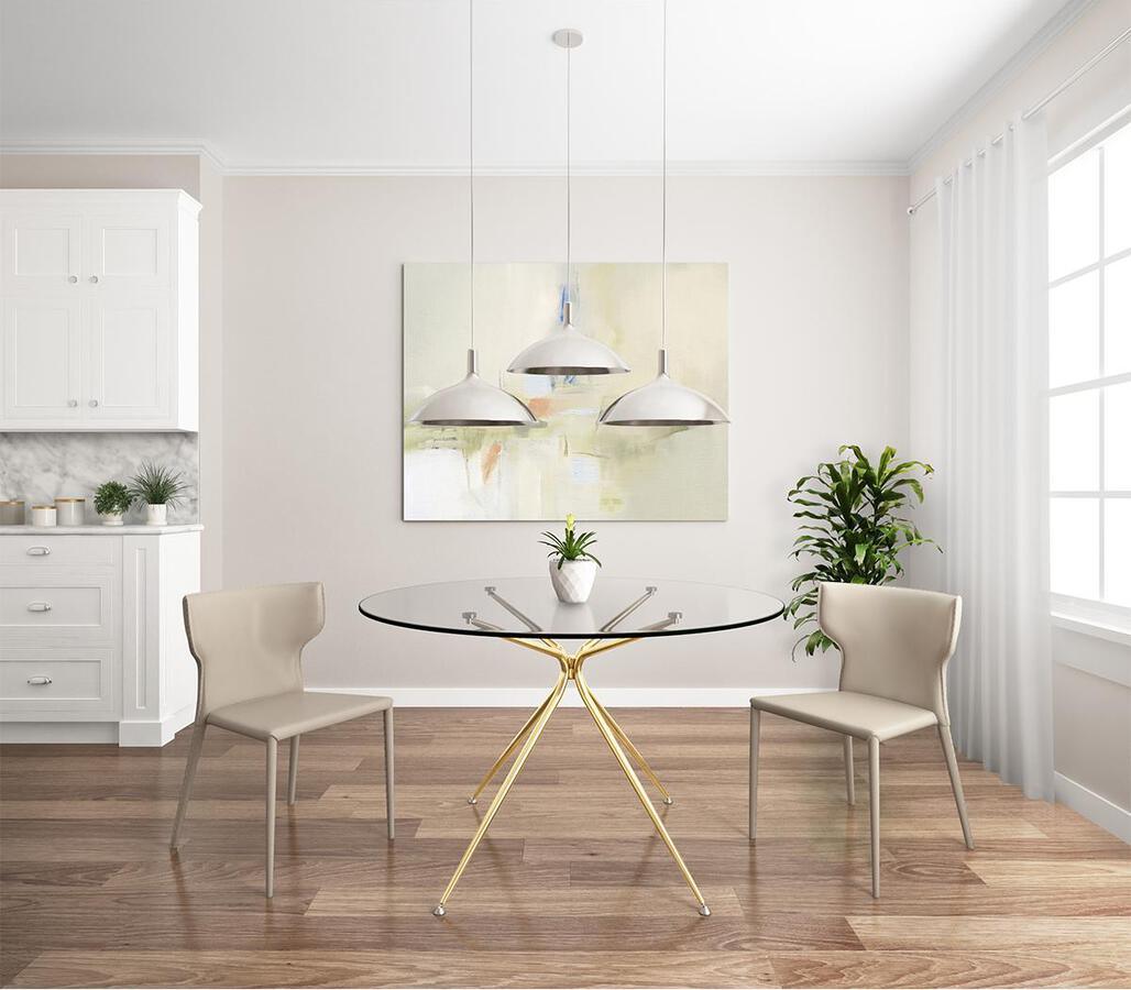 Euro Style Dining Chairs - Divinia Stacking Side Chair in Light Gray
