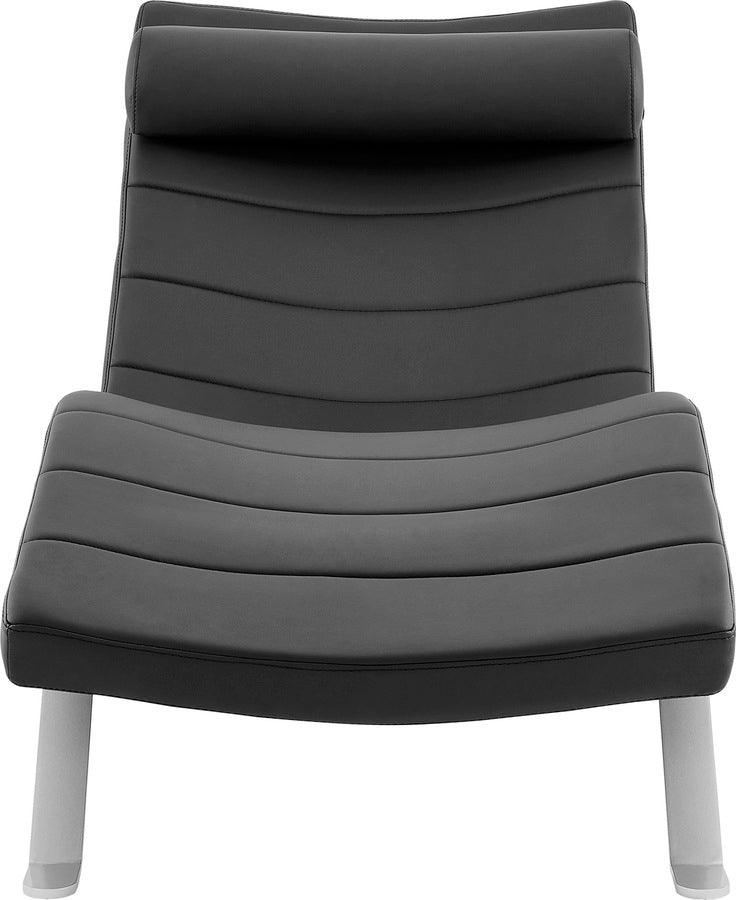 Euro Style Accent Chairs - Gilda Lounge Chair in Black with Silver Base