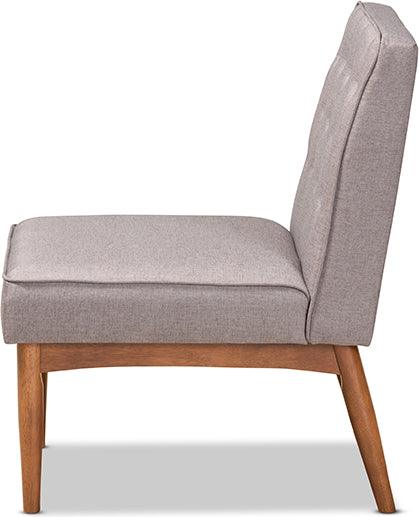 Wholesale Interiors Dining Chairs - Riordan Mid-Century Dining Chair Gray & Walnut Brown