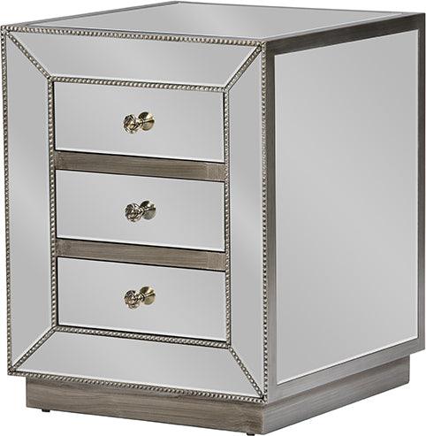 Wholesale Interiors Nightstands & Side Tables - Currin Nightstand Silver