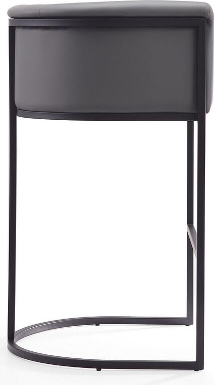Manhattan Comfort Barstools - Cosmopolitan 37.8 in. Grey and Black Metal Barstool (Set of 3)